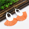 E-4836 8 Colors Trendy Sheet Metal Plastic Paper Tassel Drop Earring For Women Jewelry Design