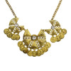 N-5068 Vintage Tribe Golden Silver Geometry Design Carving Coin Choker Necklace
