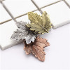 P-0409 Fashion Silver Plated Alloy Leave Shape Brooch Pin Suit Jacket Accessories For Women & Girls Accessory