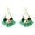 E-4842 Cute Flower Shape Pom Pom Ball Raffia Drop Earrings for Women Boho Party Fashion Jewelry