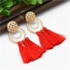 E-4841 6 Colors Bohemian Trendy Metal Ring Tassel Drop Earring For Women Jewelry Design