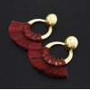 E-4849 4 Colors Gold Metal Round Stud Circle Pendant Earrings Short Tassel  Drop Earrings for Women Boho Party Fashion Jewelry