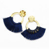 E-4849 4 Colors Gold Metal Round Stud Circle Pendant Earrings Short Tassel  Drop Earrings for Women Boho Party Fashion Jewelry