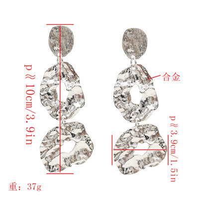 E-4844 2 Colors Irregular Sheet Metal Drop Earring For Women Jewelry Design