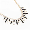 N-0573 New Fashion Charming Rhinestone Chain Oblong Resin Gem Choker Necklace