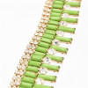 N-0573 New Fashion Charming Rhinestone Chain Oblong Resin Gem Choker Necklace
