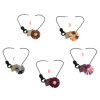 N-7117  Cute 5 Colors Elegant Pearls Plastic Flower Pendant Gothic Choker Bid Necklace Artificial Leather Geometric Pendant for Women Jewelry