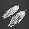 E-4847 3 Colors Fashion Bohemian Long Tassel Bead Earrings for Women Jewelry
