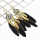 E-4856 Bohemian Vintage Silver Feather Pendant Drop Dangle Earrings Hook Earring
