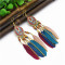 E-4855 4 Colors Trendy Alloy Tassel Bead Feather Earring For Women Jewelry Design