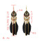 E-4855 4 Colors Trendy Alloy Tassel Bead Feather Earring For Women Jewelry Design