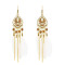 E-4855 4 Colors Trendy Alloy Tassel Bead Feather Earring For Women Jewelry Design