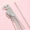 E-4852 Luxury Bird Shape Rhinestone Long Drop Statement Earrings for Bridal Wedding Party Jewelry