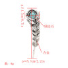 P-0414 Trendy Simple Silver Leaf Turquoise Brooch Coat Cardigan Pin