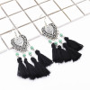 E-4858 5 Colors Trendy Alloy Tassel Heart Drop Earring For Women Jewelry Design