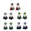 E-4858 5 Colors Trendy Alloy Tassel Heart Drop Earring For Women Jewelry Design