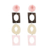 E-4864 5 Colors Trendy Resin Three Section Drop Earring For Women Jewelry Design