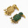 P-0420 Vintage Style Silver Bronze Alloy Green Champagne Rhinestone Bird Pin Brooch For Women