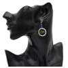 E-4860 Vintage Gold Rhinestone Blue Evil Eye Drop Earrings for Women Boho Party Jewelry