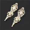 E-4871 Elegant Pearl Rhinestone Long Drop Earrings for Women Wedding Party Jewelry