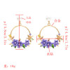 E-4868 Trendy Alloy Flower Pearl Simple Elegant Earring For Women Jewelry Deisgn