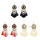 E-4869 3 Colors Ethnic Thread Tassel Resin Beads Long Drop Earrings for Women Boho Festival Party Jewelry