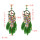 E-4877 5 Colors Trendy Alloy Tassel Bead Feather Earring For Women Jewelry Design