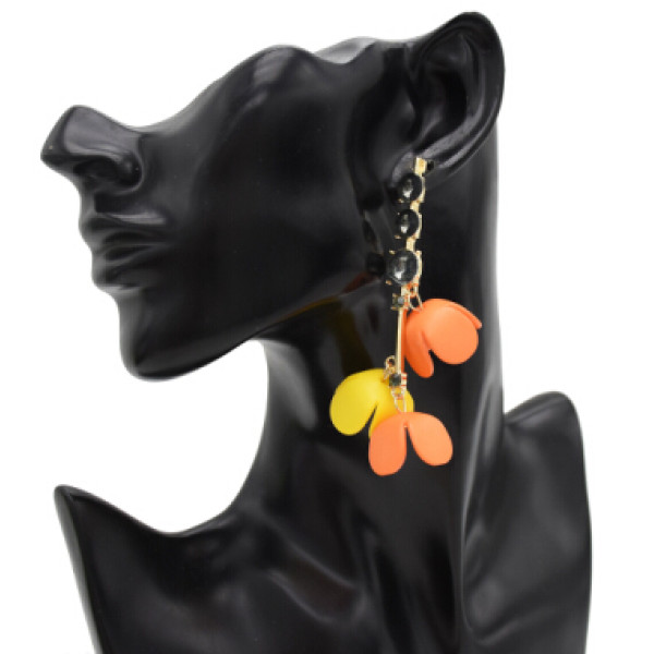 E-4878 6 Colors Trendy Acrylic Flower long Pendant  Drop Earrings Crystal Dangle Earrings For Women Jewelry Design