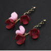 E-4878 6 Colors Trendy Acrylic Flower long Pendant  Drop Earrings Crystal Dangle Earrings For Women Jewelry Design