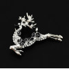 N-7119 2 Colors Unique Crystal Shinning Deer Shaped Pendant  Necklaces Long Chains Necklace Scarf Brooches Charming Jewelry
