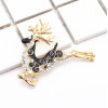 N-7119 2 Colors Unique Crystal Shinning Deer Shaped Pendant  Necklaces Long Chains Necklace Scarf Brooches Charming Jewelry