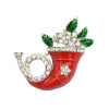 P-0419 Creative Brooch Pin Pendant Necklace Christmas Gift Enamel Rhinestone Wedding Jewelry