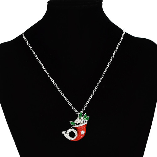 P-0419 Creative Brooch Pin Pendant Necklace Christmas Gift Enamel Rhinestone Wedding Jewelry