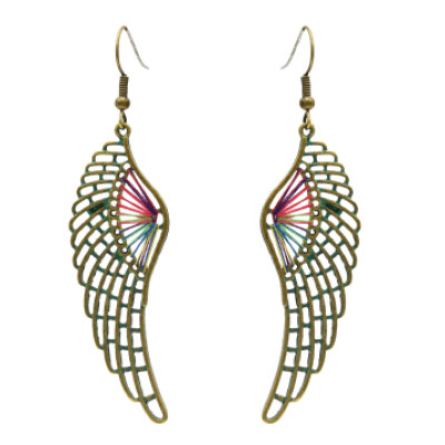 E-4641 3 Styles Vintage Bronze Bohemian Geometric Skull Wing Drop Earrings Party Jewelry