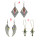 E-4641 3 Styles Vintage Bronze Bohemian Geometric Skull Wing Drop Earrings Party Jewelry