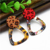 E-4881 2 Colors Personality  Big Fashion  Spot Pattern Cloth Square Triangle  Drop Earrings  Gold Metal Geometric Earrings