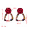 E-4881 2 Colors Personality  Big Fashion  Spot Pattern Cloth Square Triangle  Drop Earrings  Gold Metal Geometric Earrings