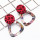 E-4881 2 Colors Personality  Big Fashion  Spot Pattern Cloth Square Triangle  Drop Earrings  Gold Metal Geometric Earrings