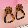 E-4881 2 Colors Personality  Big Fashion  Spot Pattern Cloth Square Triangle  Drop Earrings  Gold Metal Geometric Earrings
