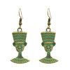 E-4885 Vintage Tribal Ethnic Indian Heads Ax Pendant Drop Dangle Earrings for Women