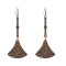 E-4885 Vintage Tribal Ethnic Indian Heads Ax Pendant Drop Dangle Earrings for Women