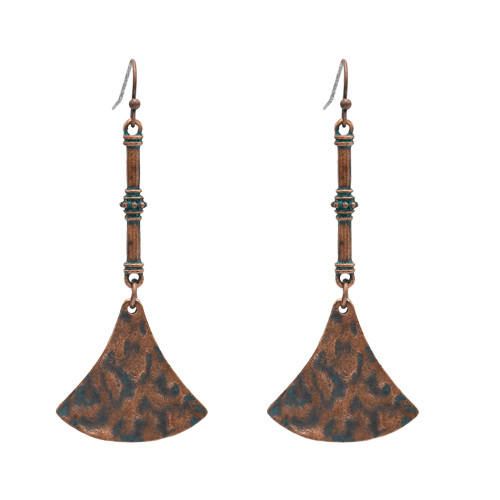 E-4885 Vintage Tribal Ethnic Indian Heads Ax Pendant Drop Dangle Earrings for Women