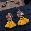 E-4890 3 Colors  Bronze thread Thread Tassel Drop Dangle Earrings Jewelry