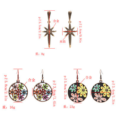 E-4895 Trendy  Big Round Drop Hook Earring  Starfish Stud Earring For Women Jewelry Design