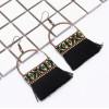 E-4891 7Colors Ethnic African Tribal  Cotton Thread Long Tassel Drop Earrings for Women Boho Wedding Party Jewelry