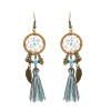 E-4893 3 Styles Vintage Bronze Bohemian Dream catcher Thread Tassel Dangle Earrings