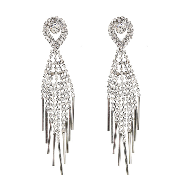 E-4897 Lightweight Tassel Waterdrop Drop Earrings Multilayer Rhinestone Earring for Bride Jewelry Valentine's Day Gift