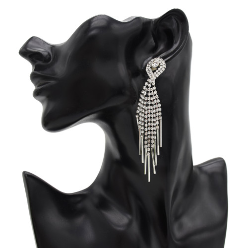 E-4897 Lightweight Tassel Waterdrop Drop Earrings Multilayer Rhinestone Earring for Bride Jewelry Valentine's Day Gift