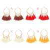 E-4899 4 Colors Fashion Boho Tassel Hoop Earrings for Women Bohemia Statement Fringe Earings Circle Vintage Geometric Jewelry