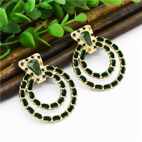 E-4898 3 Colors Trendy Suede Round Drop Earrings For Women Jewelry Jewelry